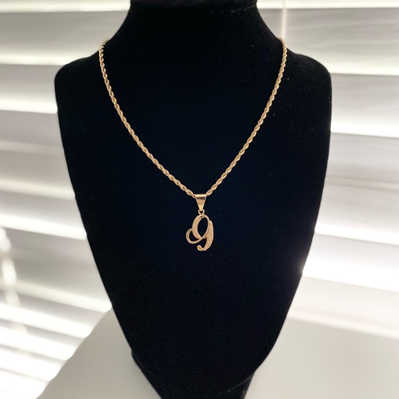Gold Plated 24” Rope Chain With “G” Initial Pendant - Picture 1 of 7